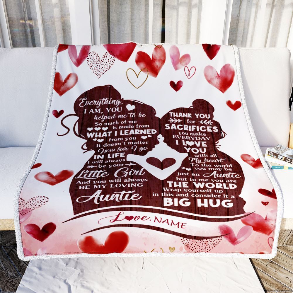 Personalized To My Auntie Blanket From Niece I Love You With All My Heart Thank You, Mother's Day Blanket, Mothers Day Birthday Gifts For Mom
