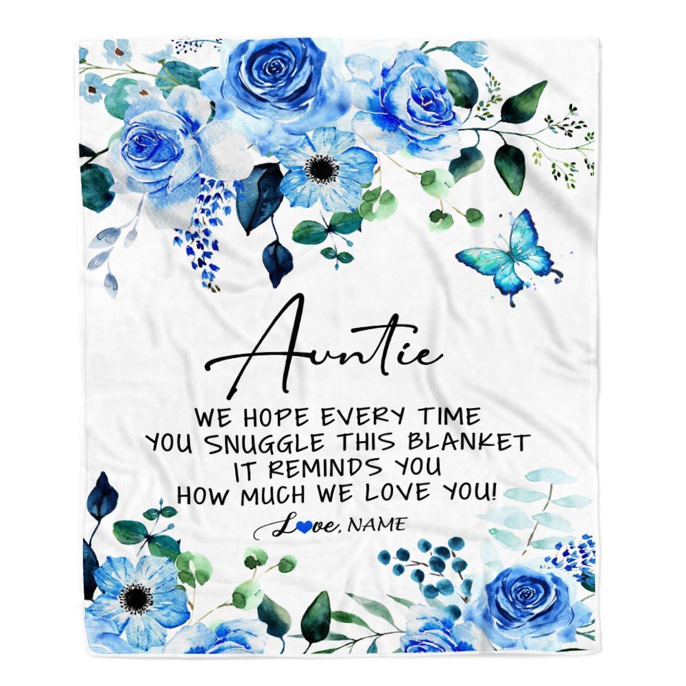 Personalized To My Auntie Blanket From Niece Nephew Floral How Much We Love You, Mother's Day Blanket, Mothers Day Birthday Gifts For Mom