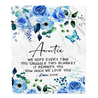 Personalized To My Auntie Blanket From Niece Nephew Floral How Much We Love You, Mother's Day Blanket, Mothers Day Birthday Gifts For Mom