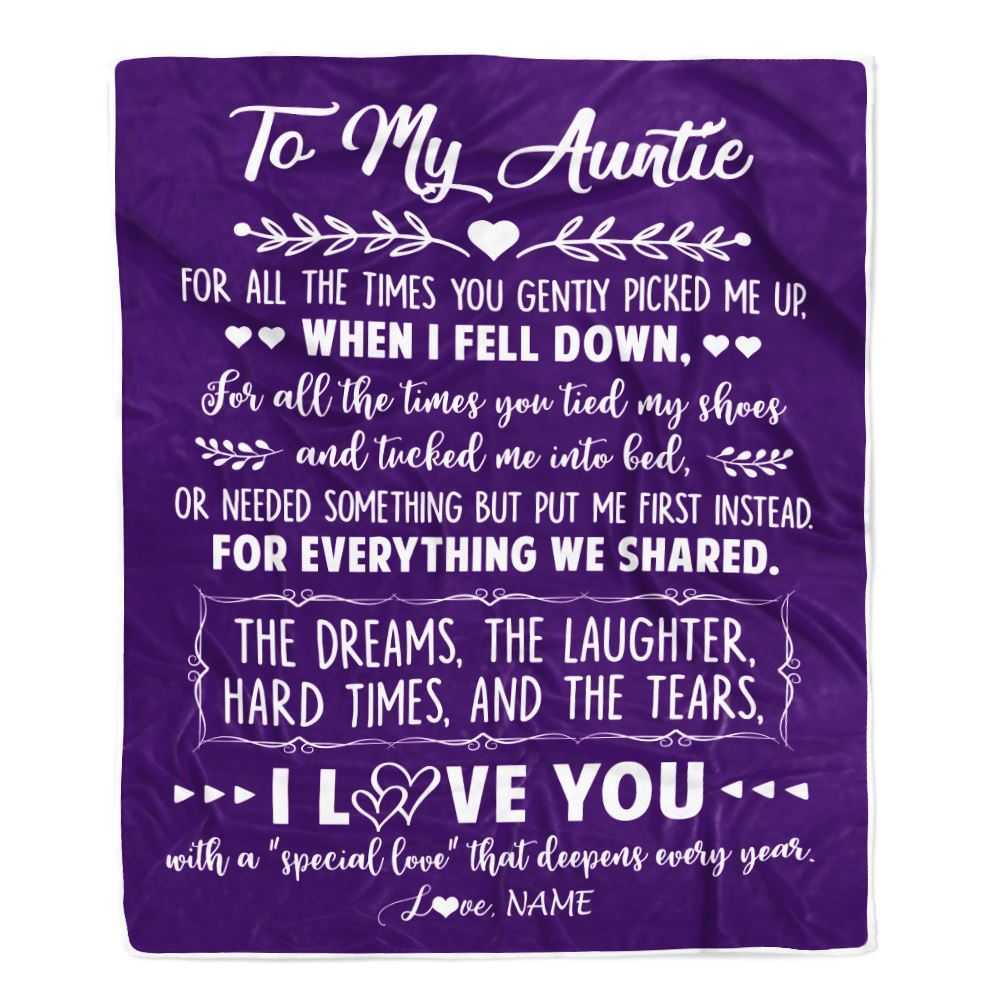 Personalized To My Auntie Blanket From Niece Nephew I Love You With A Special Love, Mother's Day Blanket, Mothers Day Birthday Gifts For Mom