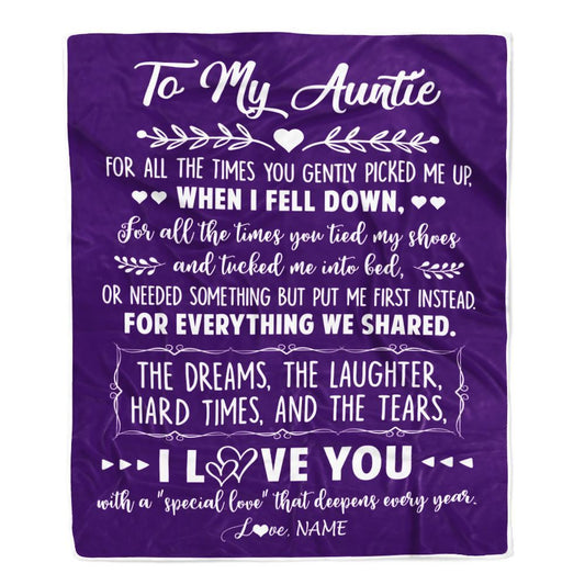 Personalized To My Auntie Blanket From Niece Nephew I Love You With A Special Love, Mother's Day Blanket, Mothers Day Birthday Gifts For Mom