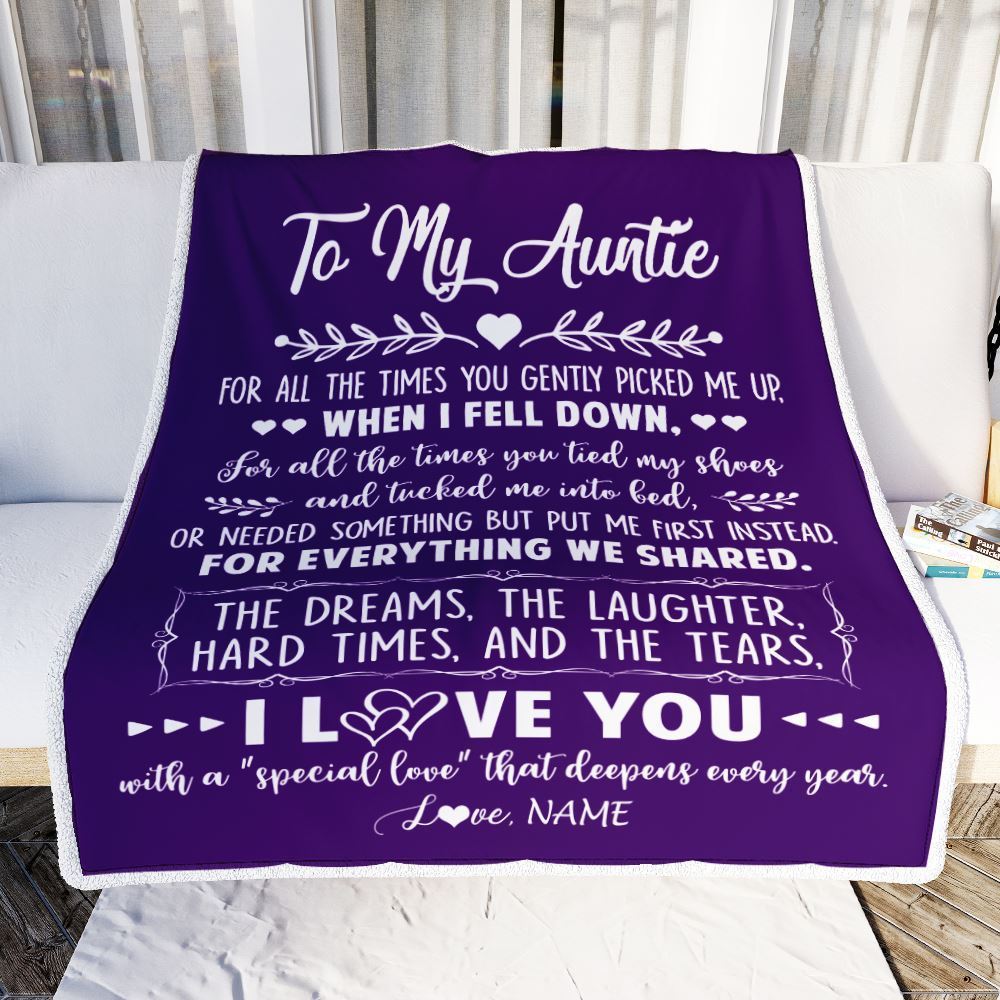 Personalized To My Auntie Blanket From Niece Nephew I Love You With A Special Love, Mother's Day Blanket, Mothers Day Birthday Gifts For Mom