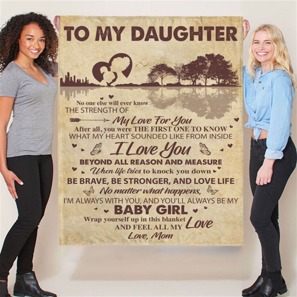 Personalized To My Daughter Be Brave Stronger Mom Love You Gift Ideas Guitar Blanket, Mother's Day Blanket, Gift For Her