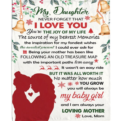 Personalized To My Daughter Mom Love You Christmas Gift Ideas Blanket, Mother's Day Blanket, Gift For Her