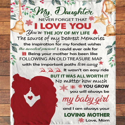 Personalized To My Daughter Mom Love You Christmas Gift Ideas Blanket, Mother's Day Blanket, Gift For Her