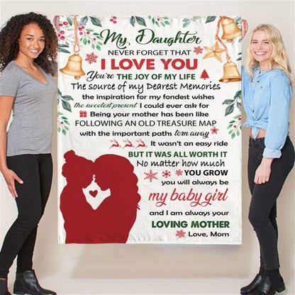 Personalized To My Daughter Mom Love You Christmas Gift Ideas Blanket, Mother's Day Blanket, Gift For Her