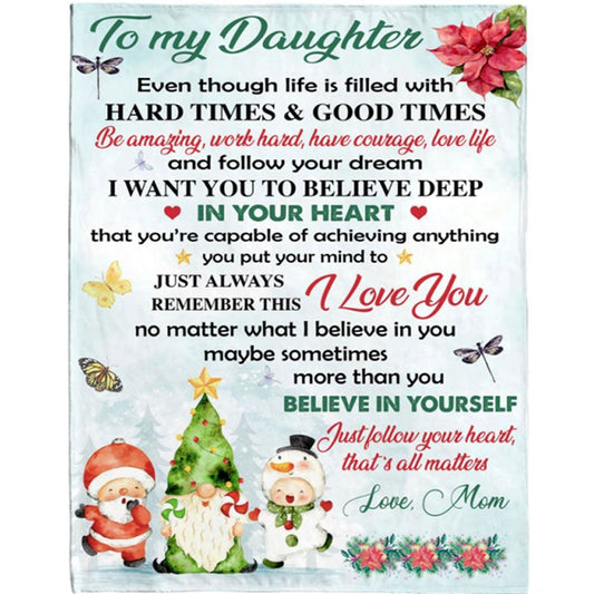 Personalized To My Daughter Mom Love You Christmas Xmas Gift Ideas Blanket, Mother's Day Blanket, Gift For Her