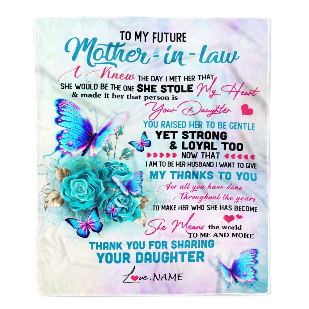 Personalized To My Future Mother In Law Blanket From Daughter Thank You For Sharing Son Blanket, Mother's Day Blanket, Presents For Her