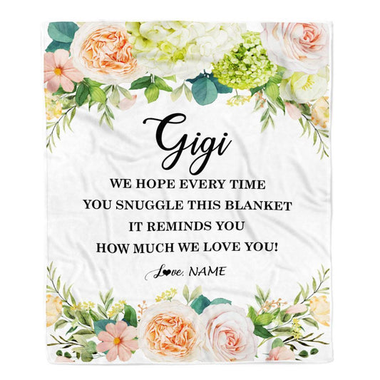 Personalized To My Gigi Blanket From Grandkids How Much We Love You Flower Blanket, Mother's Day Blanket, Presents For Her