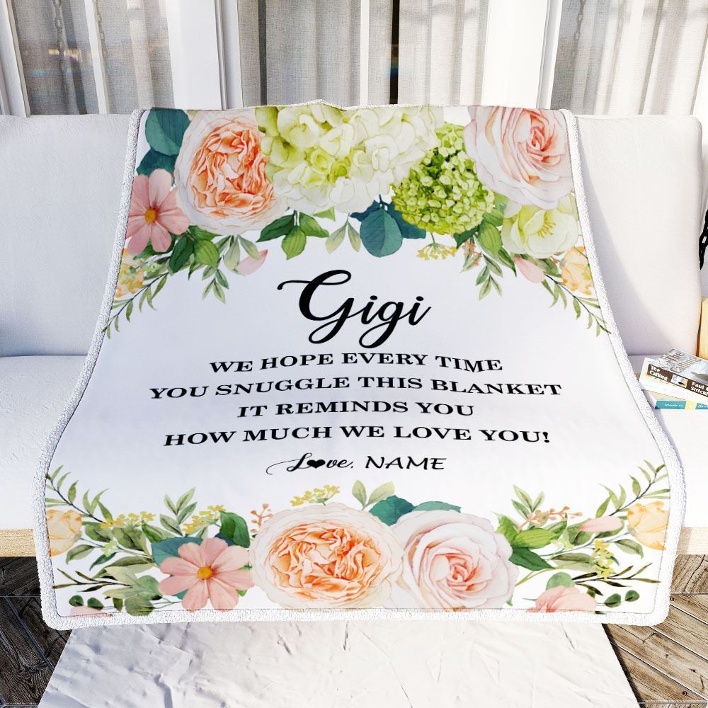 Personalized To My Gigi Blanket From Grandkids How Much We Love You Flower Blanket, Mother's Day Blanket, Presents For Her