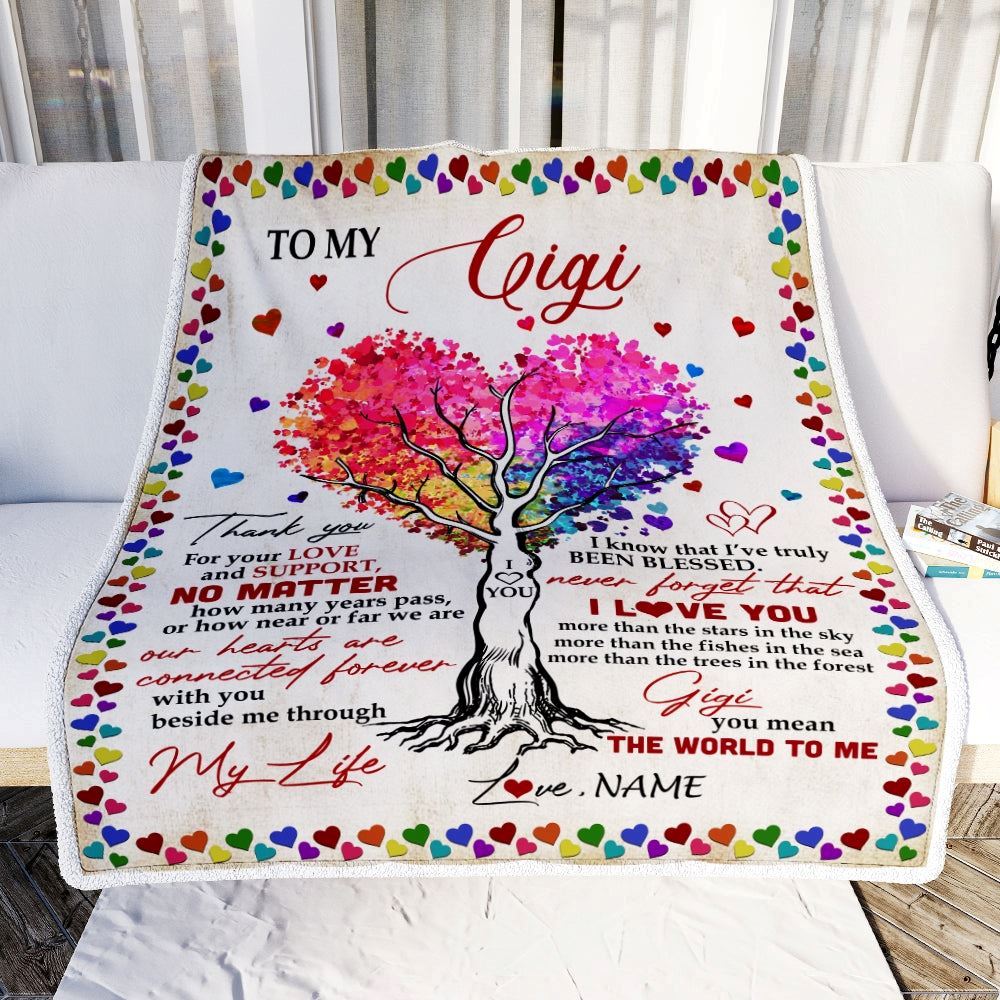 Personalized To My Gigi Blanket From Grandkids Never Forget That I Love You You Mean The World to Me Blanket, Mother's Day Blanket, Presents For Her