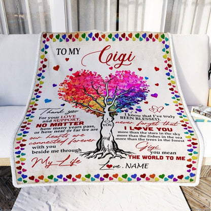 Personalized To My Gigi Blanket From Grandkids Never Forget That I Love You You Mean The World to Me Blanket, Mother's Day Blanket, Presents For Her