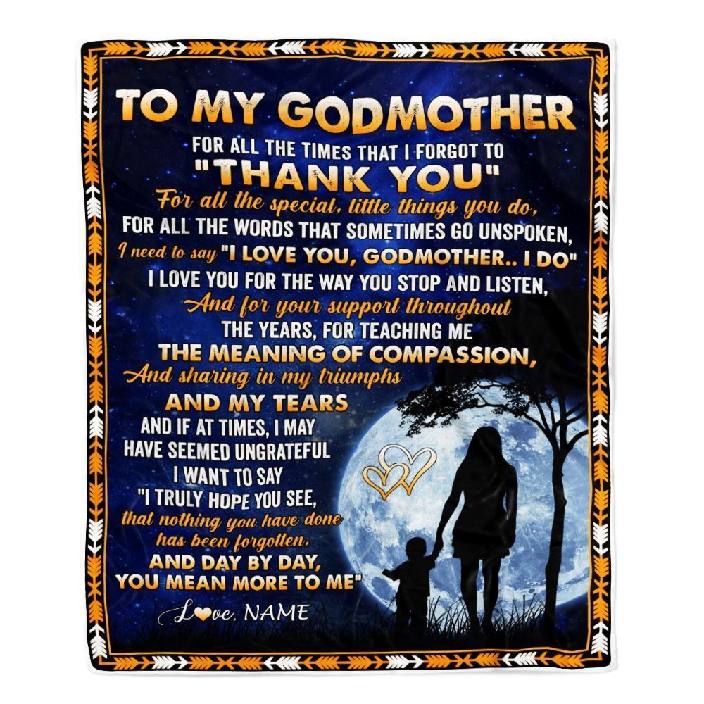 Personalized To My Godmother Blanket From Godchild Thank You Grateful Love Blanket, Mother's Day Blanket, Presents For Her