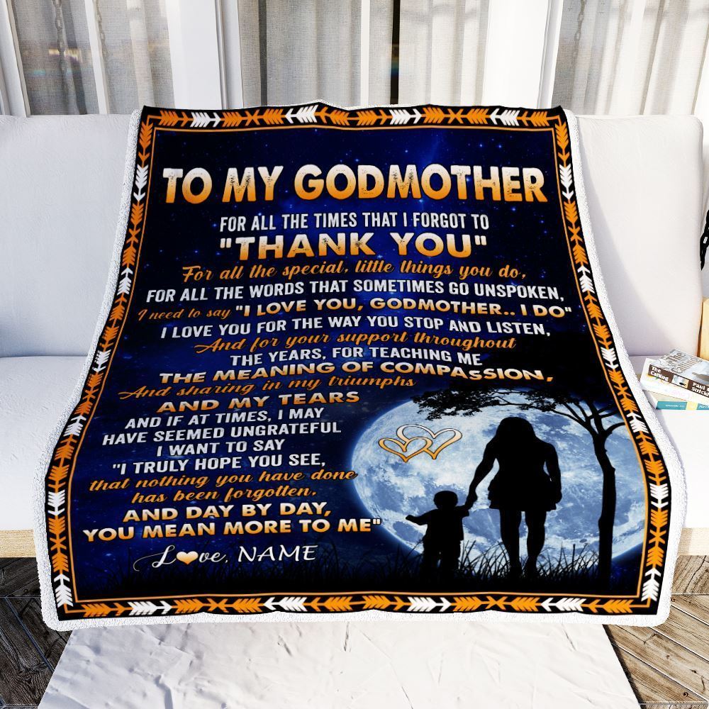 Personalized To My Godmother Blanket From Godchild Thank You Grateful Love Blanket, Mother's Day Blanket, Presents For Her