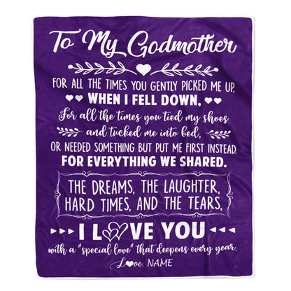 Personalized To My Godmother Blanket From Goddaughter I Love You With A Special Love Blanket, Mother's Day Blanket, Presents For Her