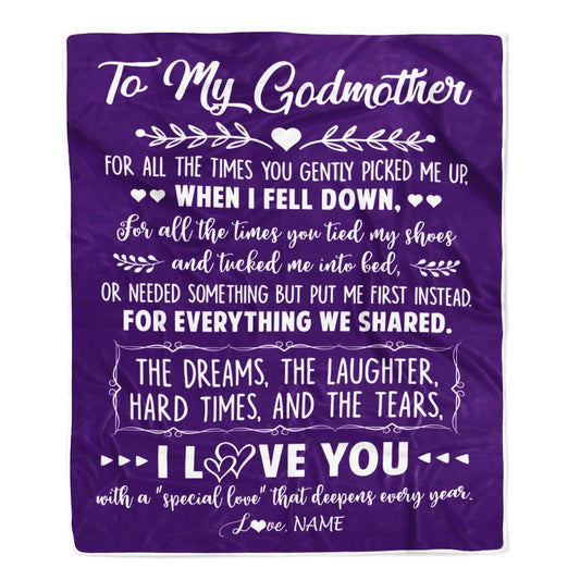 Personalized To My Godmother Blanket From Goddaughter I Love You With A Special Love Blanket, Mother's Day Blanket, Presents For Her