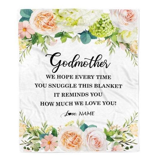 Personalized To My Godmother Blanket from Goddaughter How Much We Love You Flower Blanket, Mother's Day Blanket, Presents For Her