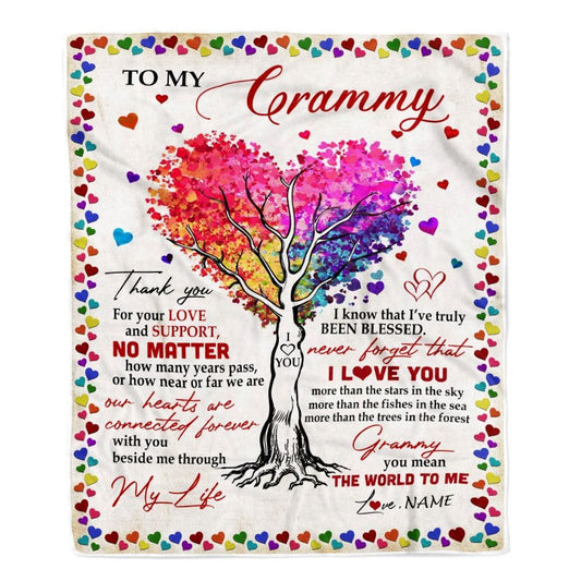 Personalized To My Grammy Blanket From Grandkids Never Forget That I Love You You Mean The World to Me Blanket, Mother's Day Blanket, Presents For Her