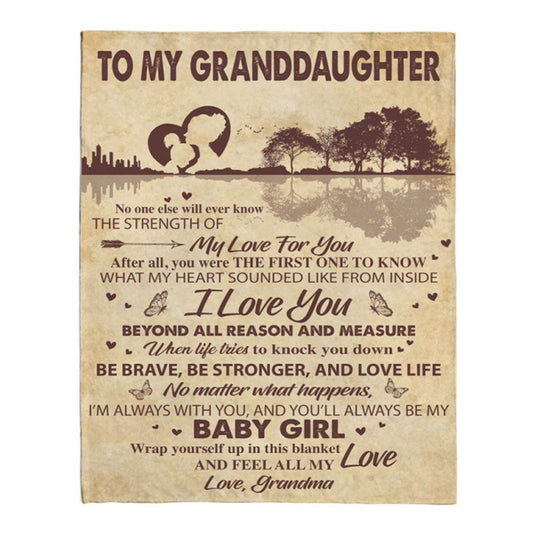 Personalized To My Granddaughter Be Brave Stronger Grandma Love You Gift Ideas Guitar Blanket, Mother's Day Blanket, Gift For Her