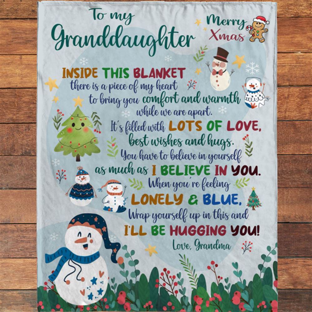 Personalized To My Granddaughter Christmas Gift Ideas Xmas Grandma Love You Blanket, Mother's Day Blanket, Gift For Her