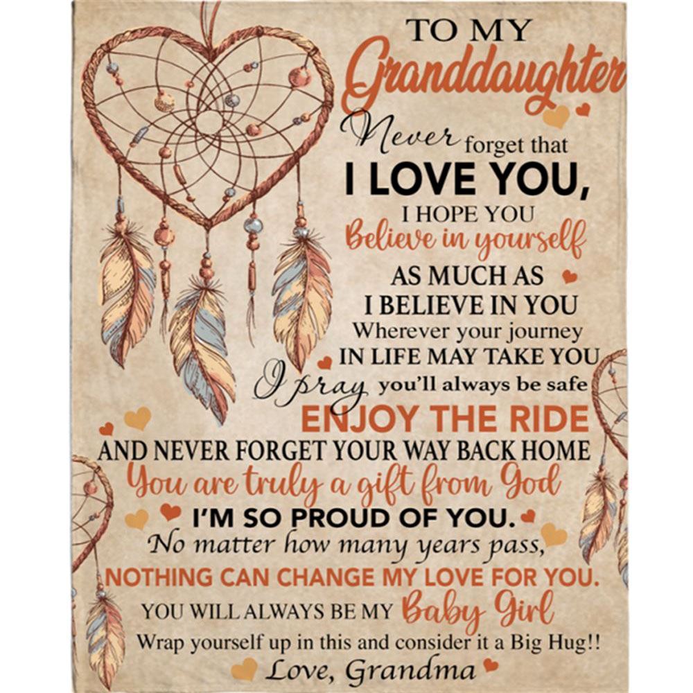 Personalized To My Granddaughter Dreamcatcher Grandpa Love You Gift Ideas Blanket, Mother's Day Blanket, Gift For Her