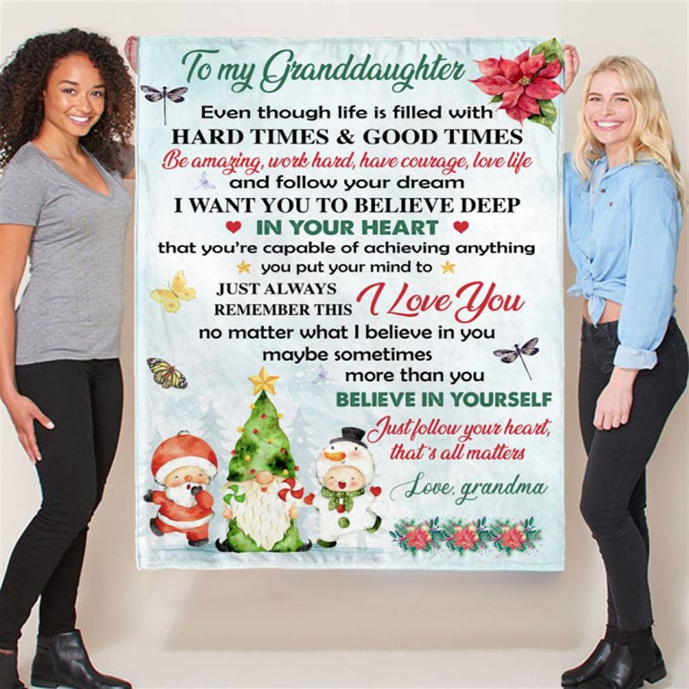 Personalized To My Granddaughter Grandma Love You Christmas Xmas Gift Ideas Blanket, Mother's Day Blanket, Gift For Her