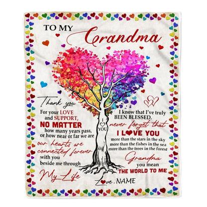 Personalized To My Grandma Blanket From Grandkid Never Forget That I Love You You Mean The World to Me Blanket, Mother's Day Blanket, Presents For Her