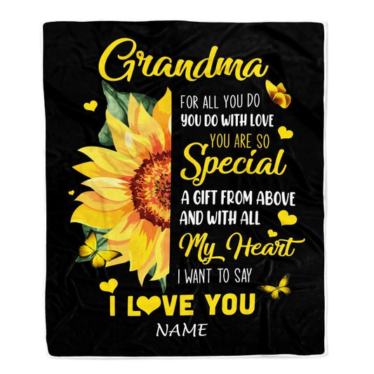 Personalized To My Grandma Blanket From Grandkids Granddaughter I Want To Say I Love You Blanket, Mother's Day Blanket, Presents For Her