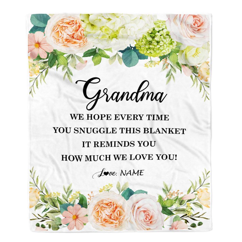 Personalized To My Grandma Blanket From Grandkids How Much We Love You Flower Blanket, Mother's Day Blanket, Presents For Her