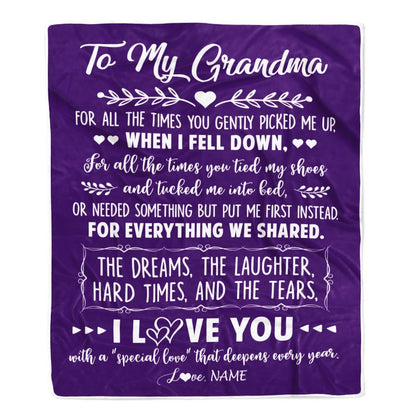 Personalized To My Grandma Blanket From Grandkids I Love You With A Special Love Blanket, Mother's Day Blanket, Presents For Her