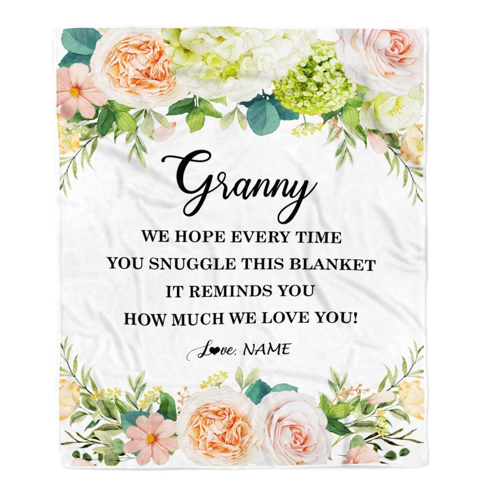 Personalized To My Granny Blanket From Grandkids How Much We Love You Flower Blanket, Mother's Day Blanket, Presents For Her