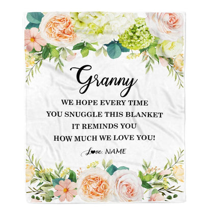 Personalized To My Granny Blanket From Grandkids How Much We Love You Flower Blanket, Mother's Day Blanket, Presents For Her