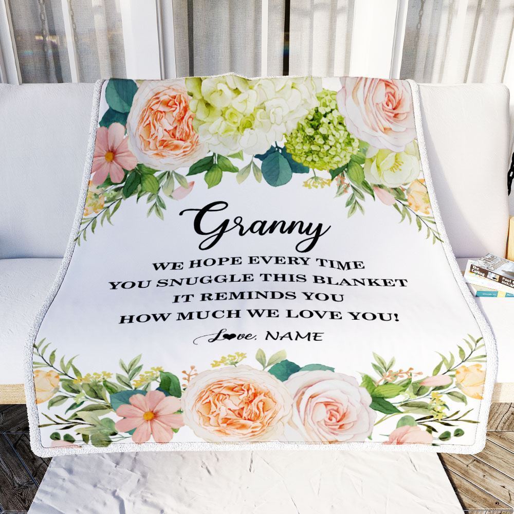 Personalized To My Granny Blanket From Grandkids How Much We Love You Flower Blanket, Mother's Day Blanket, Presents For Her