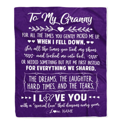 Personalized To My Granny Blanket From Grandkids I Love You With A Special Love Blanket, Mother's Day Blanket, Presents For Her