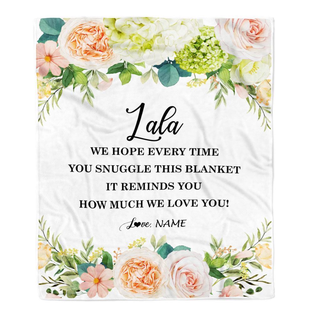 Personalized To My Lala Blanket From Grandkids How Much We Love You Flower Blanket, Mother's Day Blanket, Presents For Her