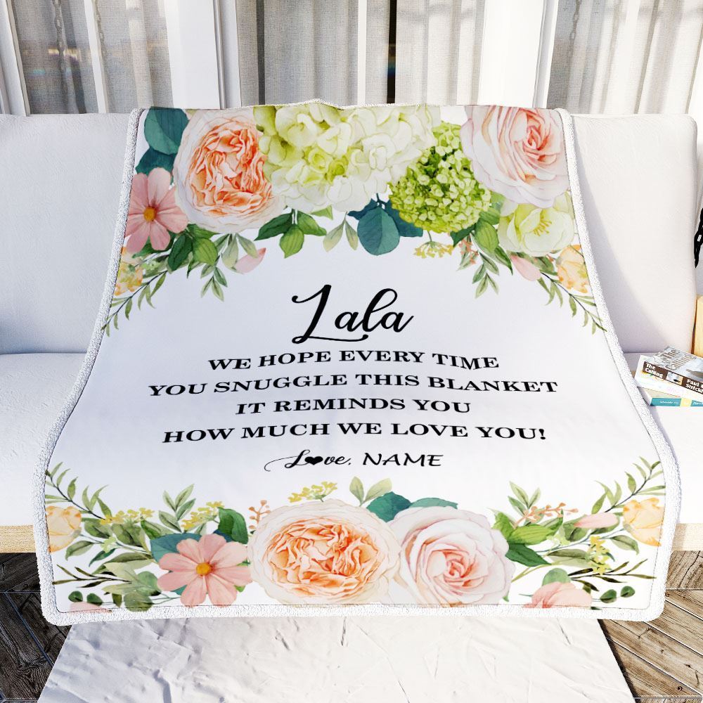 Personalized To My Lala Blanket From Grandkids How Much We Love You Flower Blanket, Mother's Day Blanket, Presents For Her