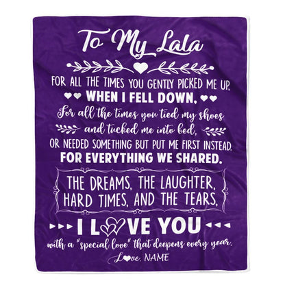 Personalized To My Lala Blanket From Grandkids I Love You With A Special Love Blanket, Mother's Day Blanket, Presents For Her