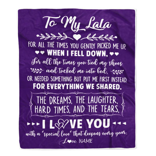 Personalized To My Lala Blanket From Grandkids I Love You With A Special Love Blanket, Mother's Day Blanket, Presents For Her