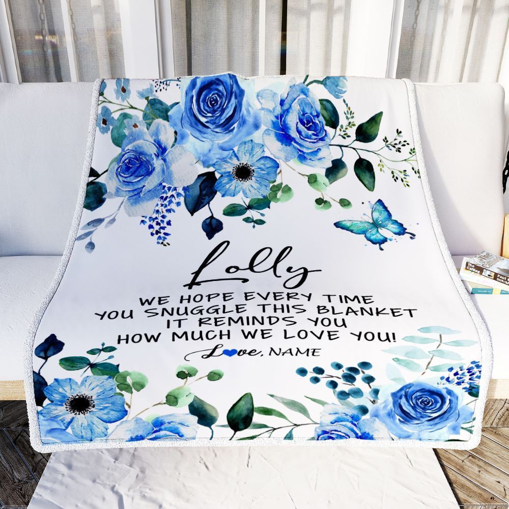 Personalized To My Lolly Blanket From Grandkids Floral How Much We Love You Blanket, Mother's Day Blanket, Presents For Her