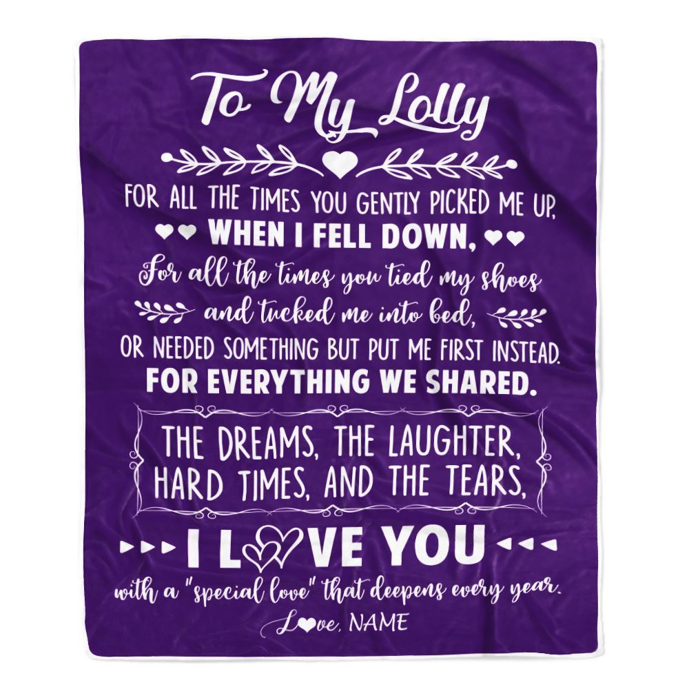 Personalized To My Lolly Blanket From Grandkids I Love You With A Special Love Blanket, Mother's Day Blanket, Presents For Her