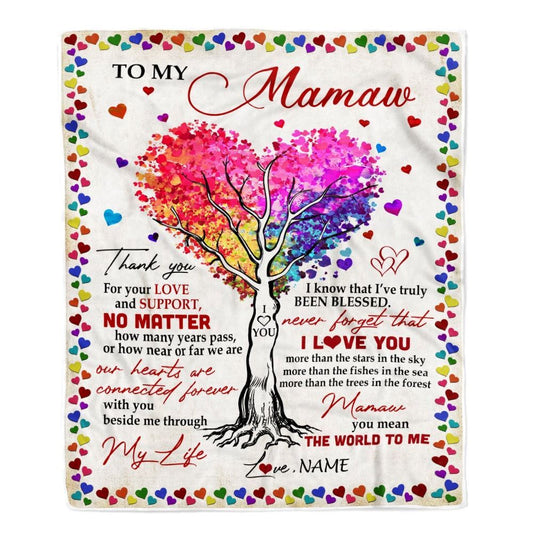 Personalized To My Mamaw Blanket From Grandkids Never Forget That I Love You You Mean The World to Me Blanket, Mother's Day Blanket, Presents For Her