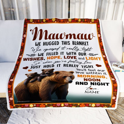 Personalized To My Mawmaw Blanket From Granddaughter Grandson Bear I Love You Blanket, Mother's Day Blanket, Presents For Her