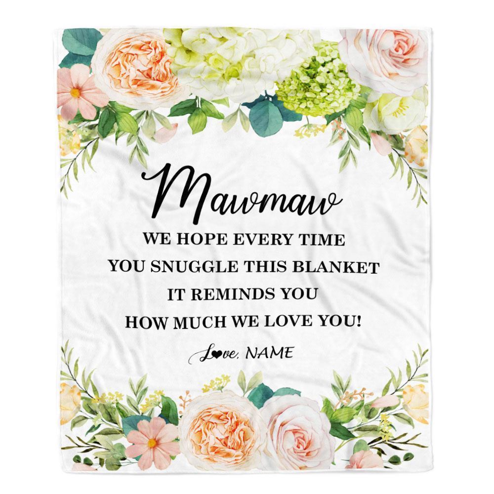 Personalized To My Mawmaw Blanket From Grandkids How Much We Love You Flower Blanket, Mother's Day Blanket, Presents For Her