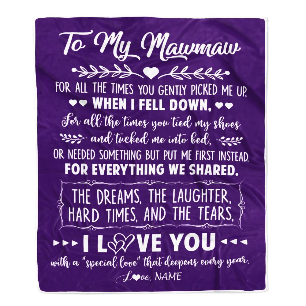Personalized To My Mawmaw Blanket From Grandkids I Love You With A Special Love Blanket, Mother's Day Blanket, Presents For Her