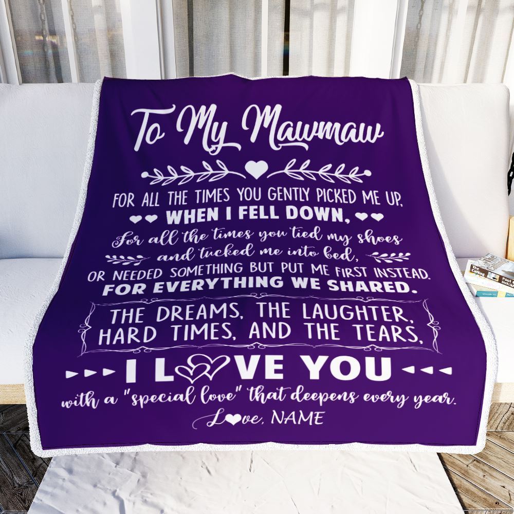 Personalized To My Mawmaw Blanket From Grandkids I Love You With A Special Love Blanket, Mother's Day Blanket, Presents For Her