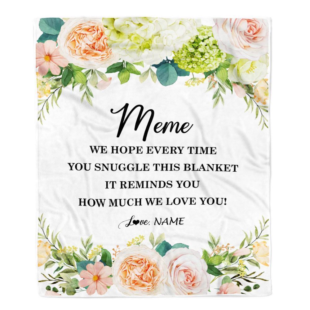 Personalized To My Meme Blanket From Grandkids How Much We Love You Flower Blanket, Mother's Day Blanket, Presents For Her