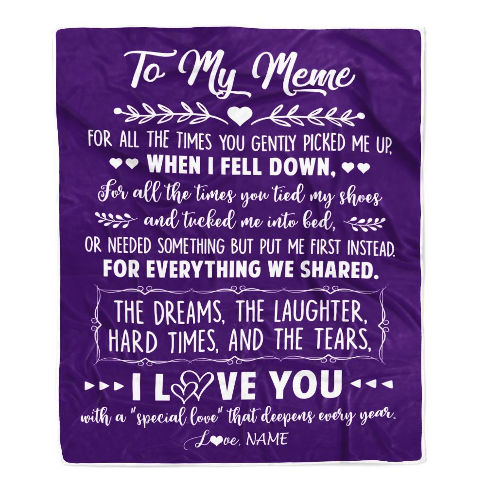 Personalized To My Meme Blanket From Grandkids I Love You With A Special Love Blanket, Mother's Day Blanket, Presents For Her
