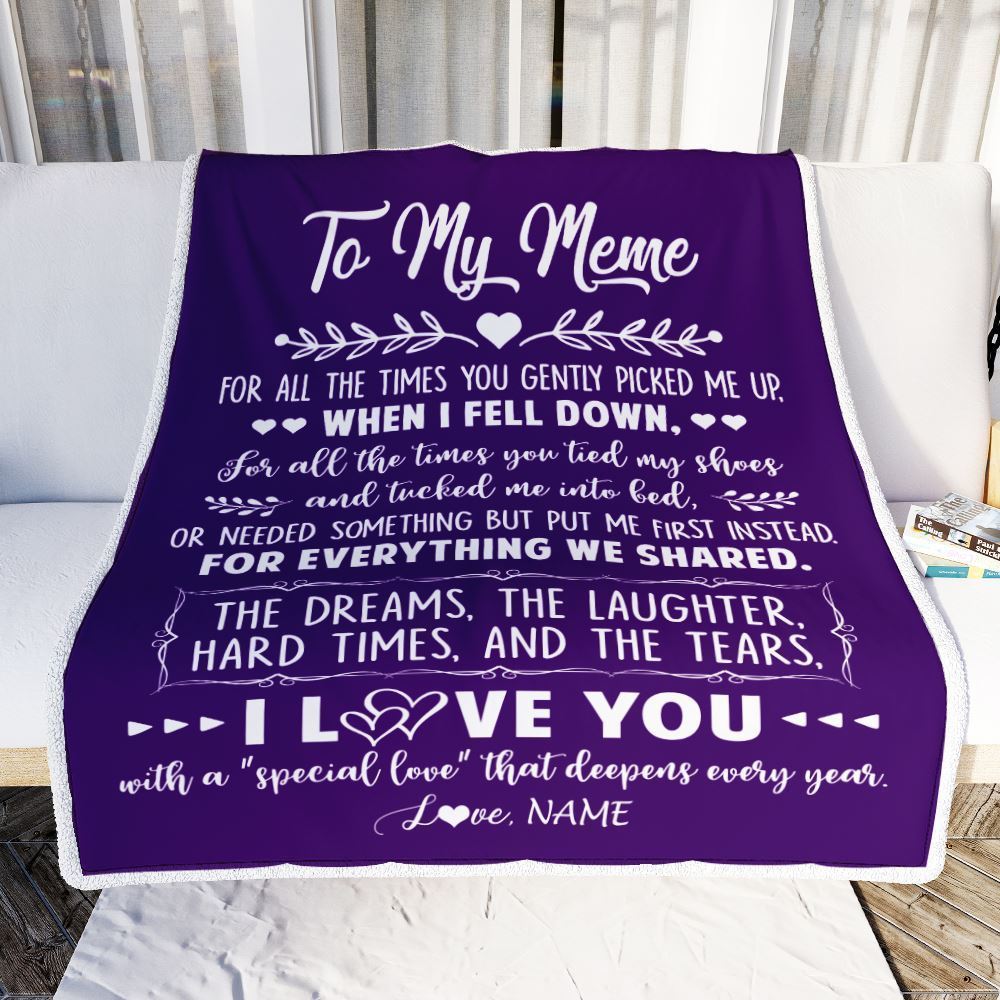 Personalized To My Meme Blanket From Grandkids I Love You With A Special Love Blanket, Mother's Day Blanket, Presents For Her