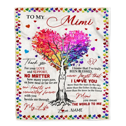 Personalized To My Mimi Blanket From Grandkids Never Forget That I Love You You Mean The World to Me Blanket, Mother's Day Blanket, Presents For Her