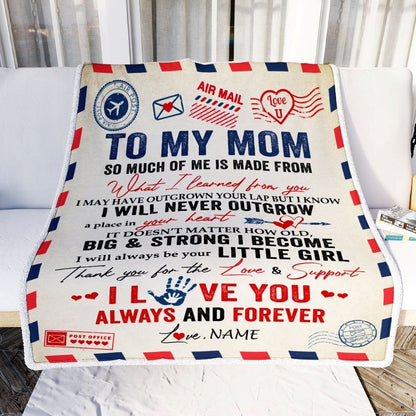 Personalized To My Mom Blanket From Daughter Air Mail Letter Mail I Love You Always Forever Mom Blanket, Mother's Day Blanket, Presents For Her